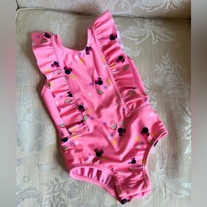Baby Gap Disney Minnie Mouse Swimsuit Pink with Ruffles - 2 years